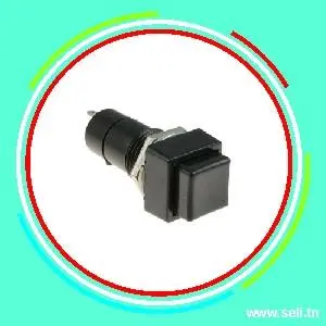 BOUTON POUSSOIR CARRE NOIRE NO PBS-11B 3A-230VAC.Arduino tunisie