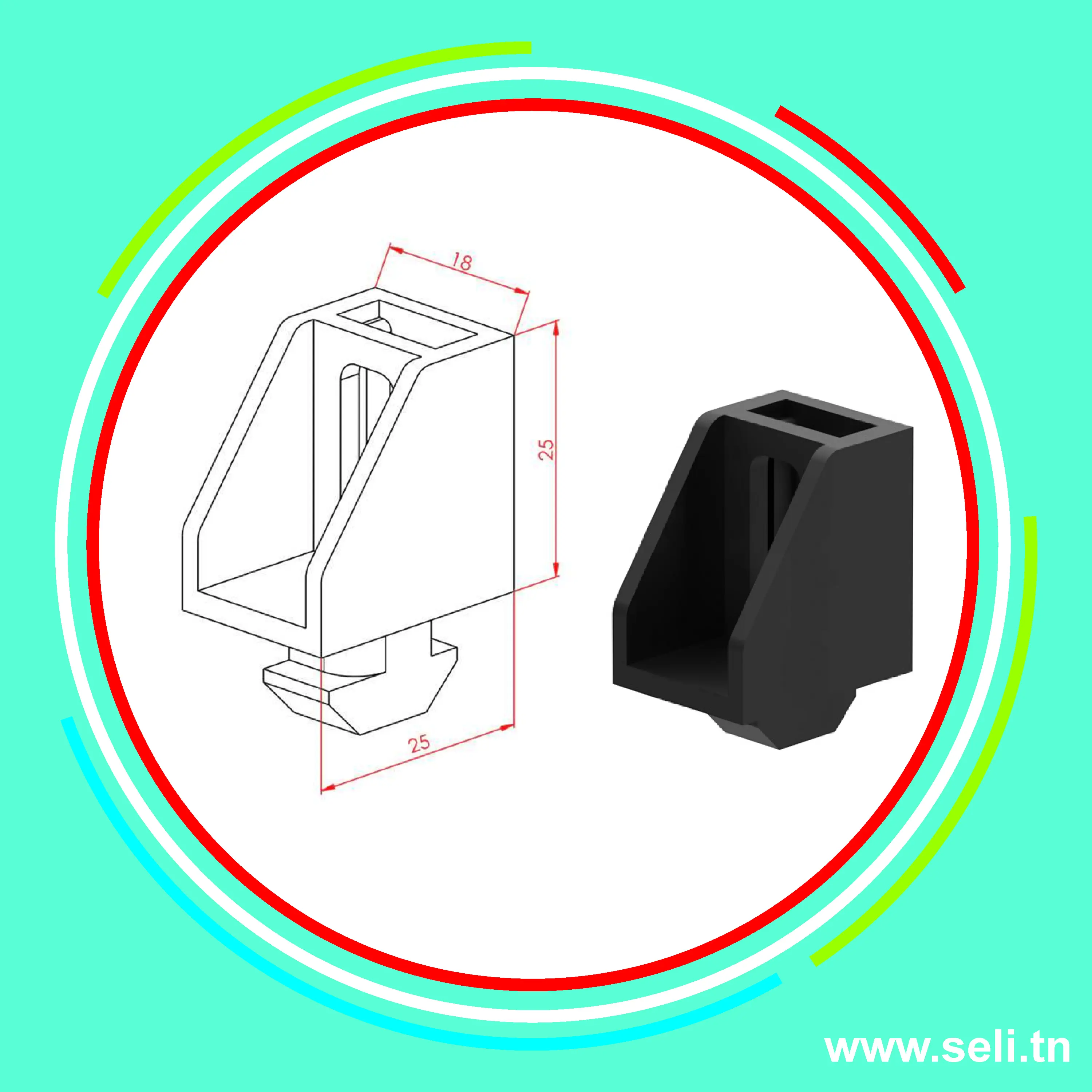 FIXATION PLEXI EN PLASTIQUE R10.Arduino tunisie