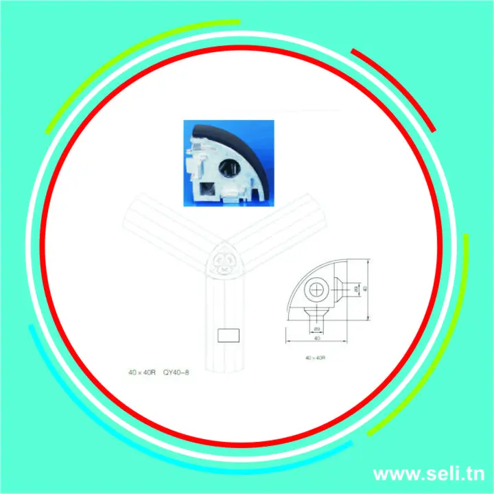 40x40 CONNEXION D ANGLE POUR PROFILE ARRONDIE AVEC COUVERCLE EN PLASTIQUE NOIR.Arduino tunisie