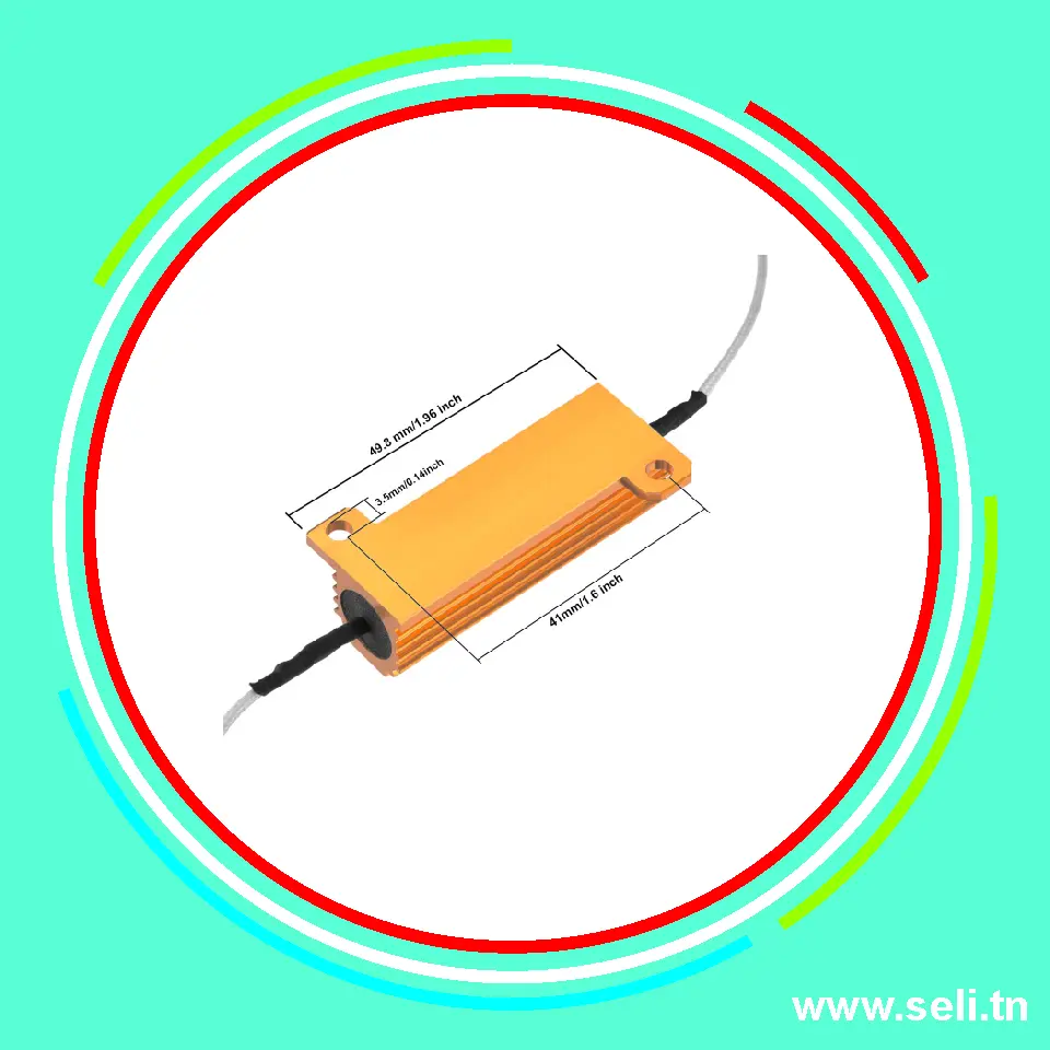 RESISTANCE BOBINEE BOITIER EN ALUMINIUM  50W-1OHM.Arduino tunisie