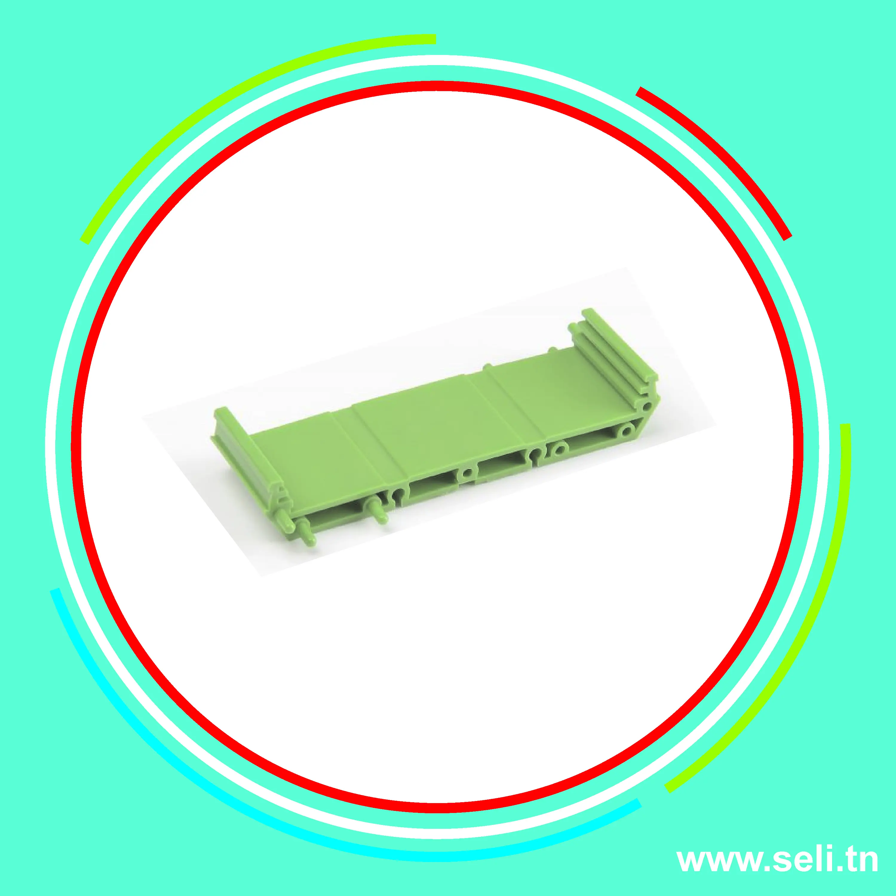 RT-077-3 SUPPORT PLASTIQUE  RAIL DIN POUR PCB .Arduino tunisie