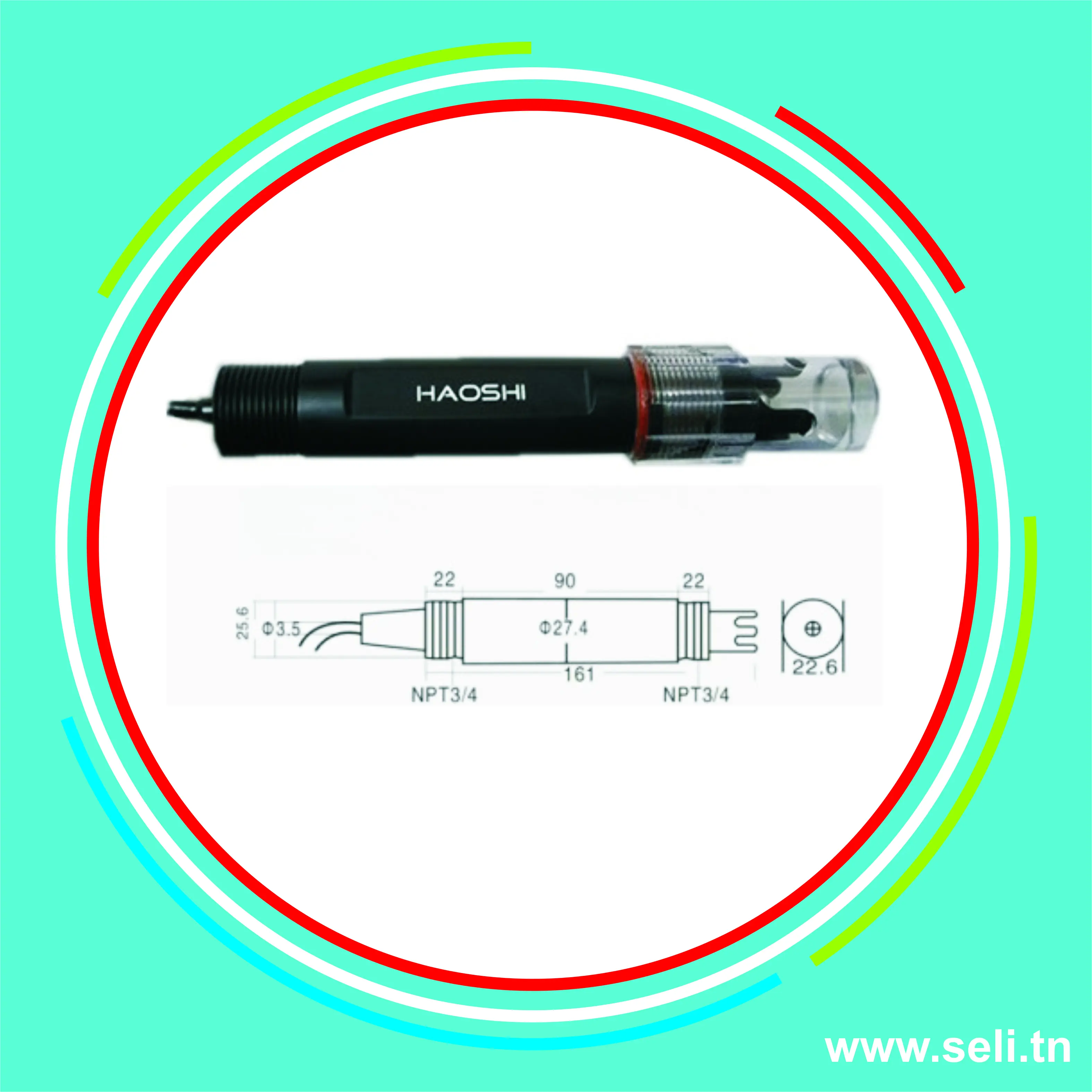 ELECTRODE-SONDE PH-METRE INDUSTRIELLE BOITIER D ARMURE FIT0348.Arduino tunisie