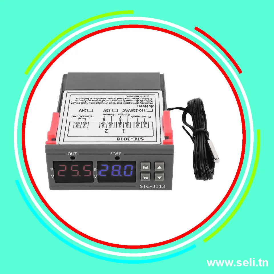 STC-3018 THERMO REGULATEUR - REGULATEUR HAUTE PRECISION A AFFICHAGE NUMERIQUE 1 X SONDE - 230VAC.Arduino tunisie