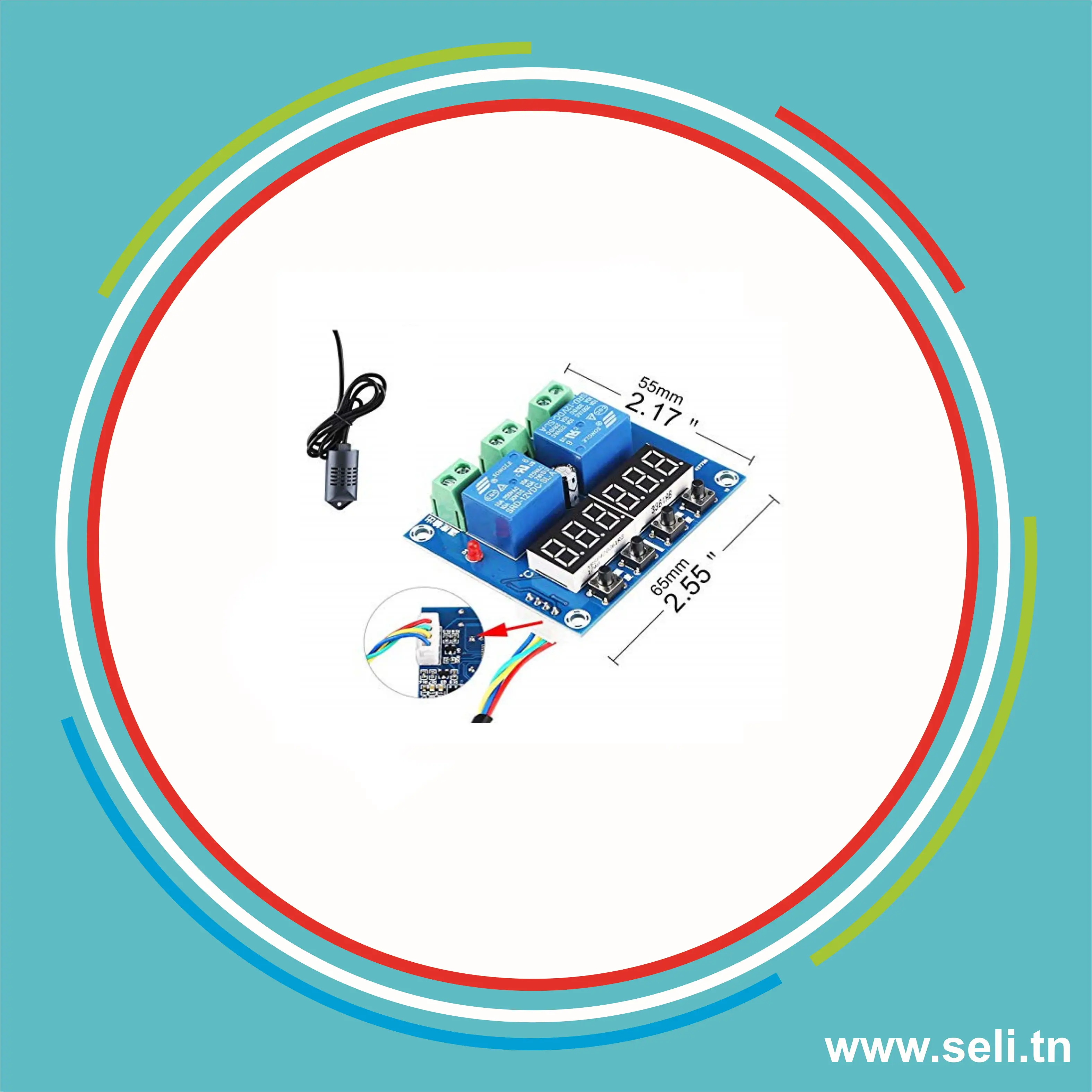 MODULE XH-M452 THERMOSTAT CONTROLEUR DE TEMPERATURE ET HUMIDITE 12VDC.Arduino tunisie