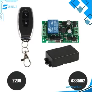 MODULE COMMUTATEUR  RELAIS 1 CHANNEL KR2201 230VAC AVEC TELECOMMANDE 2 BOUTONS