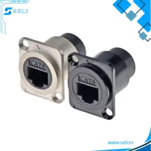 CONNECTEUR SUR BOITIER RJ45 CAT 6 F/F NOIR XLR  86