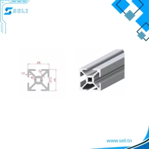 25x25 PROFILE ALUMINIUM INDUSTRIEL DK - 1m