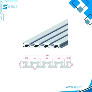 22.5x180 PLAQUE PROFILE ALUMINIUM R10 - 2m