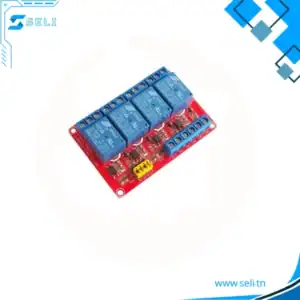 MODULE RELAIS 3V, 5V, 12V OU 24V DC AVEC OPTOCOULPEUR ET BORNIERS A VISSSER - 5V, 04 Ch