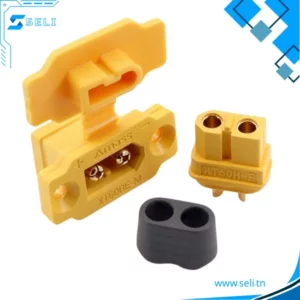 XT60BE-MF  CONNECTEUR AMASS NOIR JAUNE PRISE MALE XT60BE