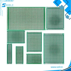 PLAQUE CUIVRE EN EPOXY PERFOREE VERTE SIMPLE FACE ET DOUBLE FACE