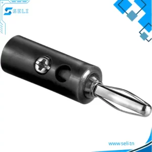 FICHE BANANE MALE A VISSER 4MM - Noir