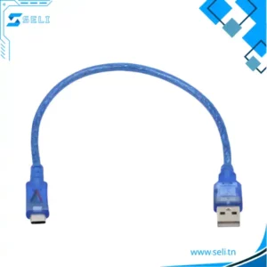 CORDON DATA BLINDEE USB-A MALE /USB TYPE-C L=0.3M