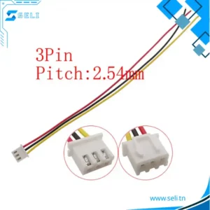 CONNECTEUR FEMELLE JST 2.54MM  AVEC FILS LONGUEUR =20 CM - 3P