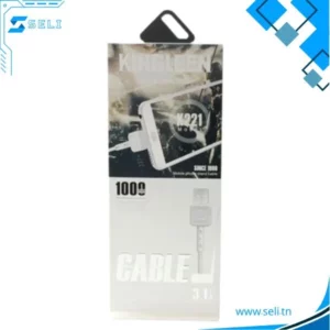 CORDON DE CHARGE NOIR MICRO USB 3.1A K221 3.1A KINGLEEN