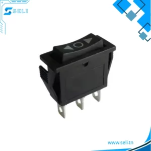 BOUTON A BASCULE NOIR ON-OFF-ON 15A-250V - 3PINS