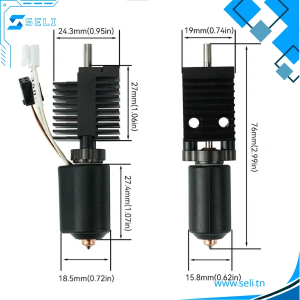KIT BLOC DE CHAUFF. EN CERAMIQUE POUR IMPRIMANTE KPLUS BUSE 0,4MM XP250603