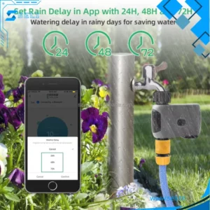 DISPOSITIF D'ARROSAGE AUTOMATIQUE TELECOMMANDE BLE + Wi-Fi, TUYAUTERIE AVEC 10 TETES D'ARROSAGE ET ACCESSOIRES