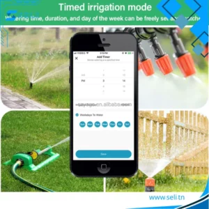 DISPOSITIF D'ARROSAGE AUTOMATIQUE TELECOMMANDE BLE + Wi-Fi, TUYAUTERIE AVEC 10 TETES D'ARROSAGE ET ACCESSOIRES