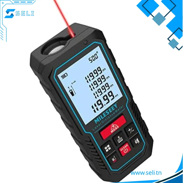 CP100S , TELEMETRE NUMERIQUE 100M, FONCTION MUET, LCD RETRO-ECLAIRE, MESURE DE DISTANCE, SURFACE ET VOLUME, SAC DE PROTECTION ET DRAGONNE INCLUS